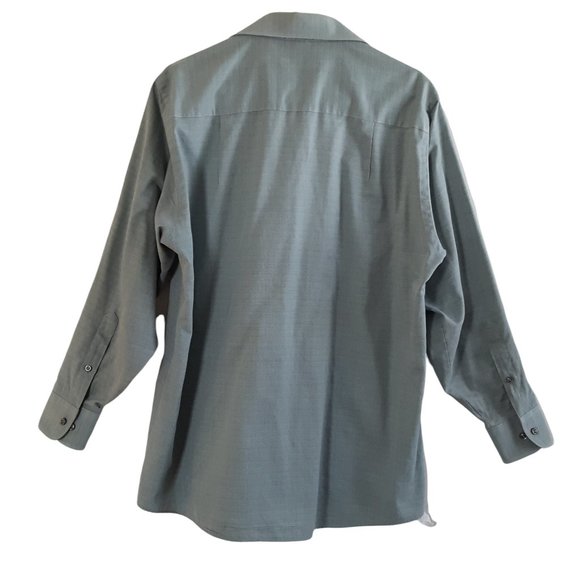 Geoffrey Beene Button Front Shirt Men's M Green Long Sleeve Pocket Wrinkle Free - Picture 5 of 11